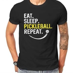 Pickle Ball 100%Cotton Black T-Shirt in Large